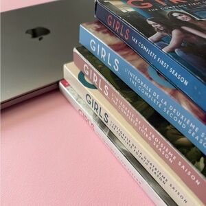 HBO’s hit show, ‘GIRLS’ DVD Set Stack in Blue, Cream & Pink